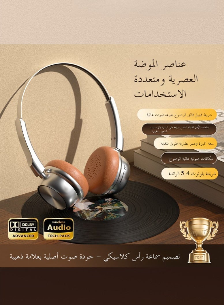 cr-20 نمط الرجعية الأمريكية سماعة بلوتوث ، بلوتوث 5-4 ، ENC المكالمات الذكية للحد من الضوضاء ، 3D ستيريو مرحبا فاي مع بيزا دولبي الفضاء تأثير الصوت ، ودعم بلوتوث اللاسلكية والكابلات AUX وضعين - Image 1