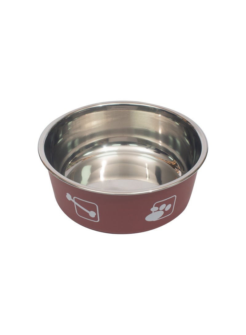 Small Stainless Dog and Cat Bowl (14cm) - Red Color - Durable and Hygienic Pet Feeding Solution