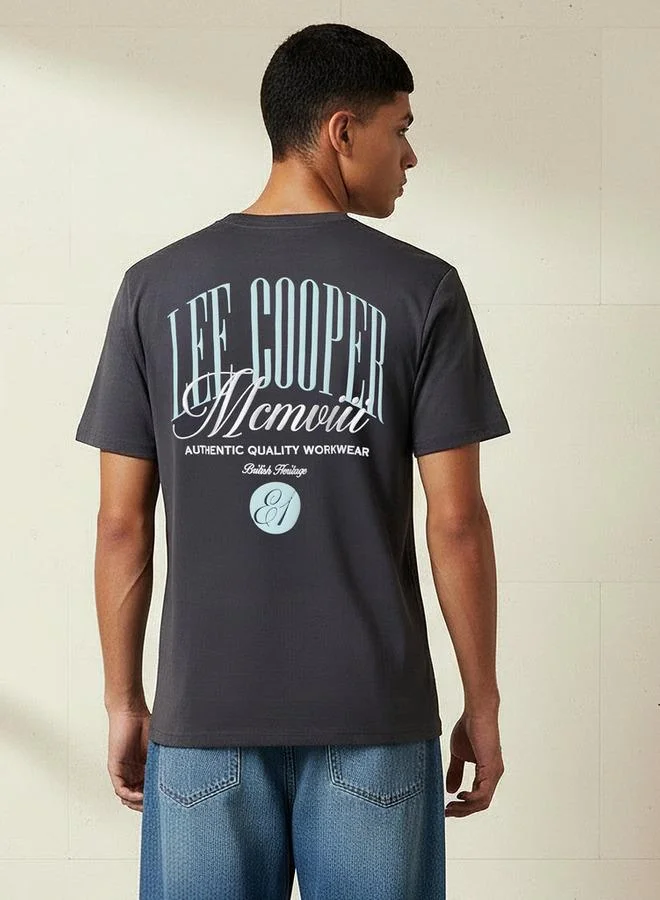 Lee Cooper  Lee Cooper Men Regular Fit Crew Neck Short Sleeves Logo Print T-shirt for Men | Best Price UAE