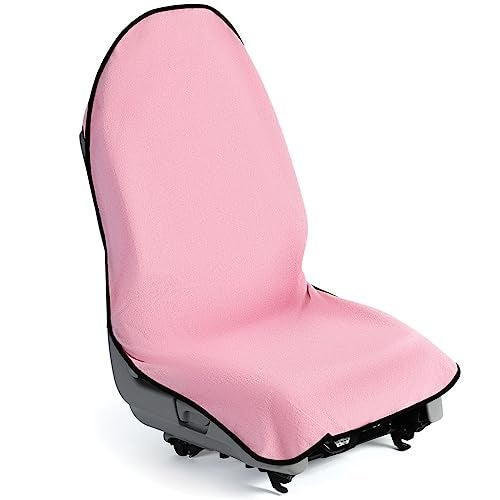 lebogner Waterproof Sweating Car Seat Cover for Post Gym Workout, Running, Swimming, Beach and Hiking, Universal Fit Anti-Slip Bucket Seat Protector for Cars, SUVs and Trucks, Machine Washable, Pink - Image 1