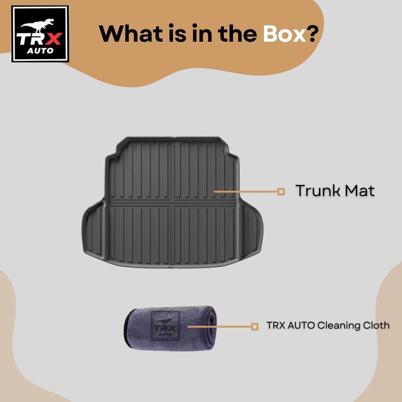  تي ار اكس اوتو سجادات أرضية سيارة TRX AUTO ثلاثية الأبعاد لسيارة هوندا سيفيك الجيل العاشر (2016-2020)، مجموعة من 3 قطع | مع حماية من جميع الأحوال الجوية | سجادات أرضية سيارة سوداء من مادة TPE | ملحقات لهوندا سيفيك (سجادة صندوق السيارة) - Image 3