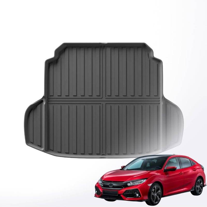  تي ار اكس اوتو سجادات أرضية سيارة TRX AUTO ثلاثية الأبعاد لسيارة هوندا سيفيك الجيل العاشر (2016-2020)، مجموعة من 3 قطع | مع حماية من جميع الأحوال الجوية | سجادات أرضية سيارة سوداء من مادة TPE | ملحقات لهوندا سيفيك (سجادة صندوق السيارة) - Image 1