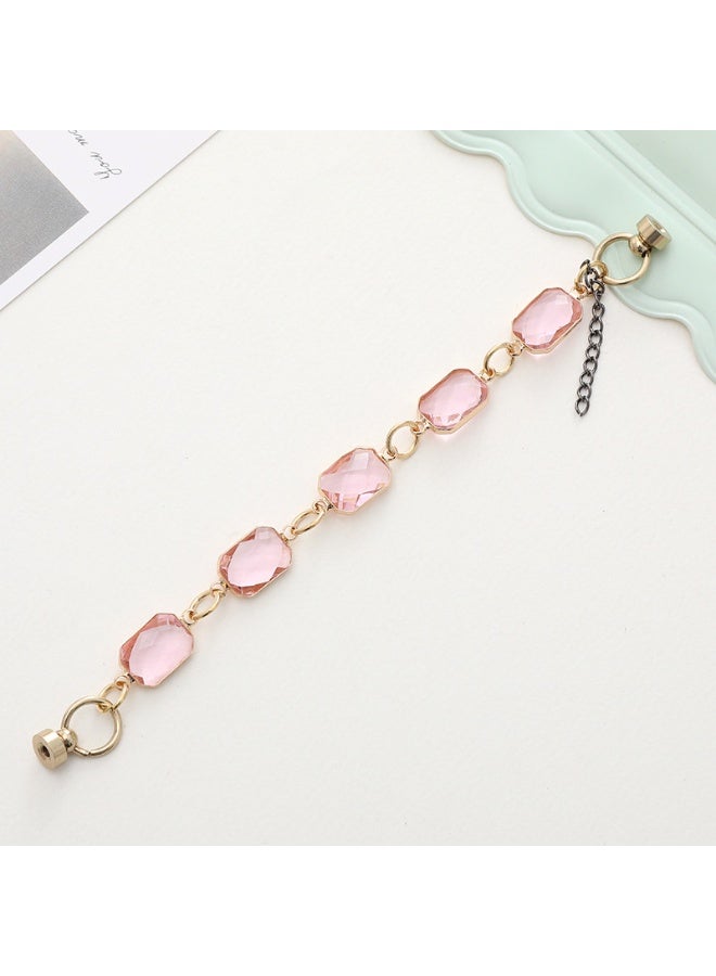 NIBEMINENT Super Cute Beaded Phone Charm – Trendy Phone Chain Wrist Strap, Shining Beads Chain Lanyard for Cell Phone