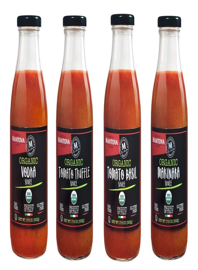 Mantova Artisanal Organic Italian Variety Pasta Sauce, Basil, Truffle, Vodka, Marinara, 4 Count - Image 1