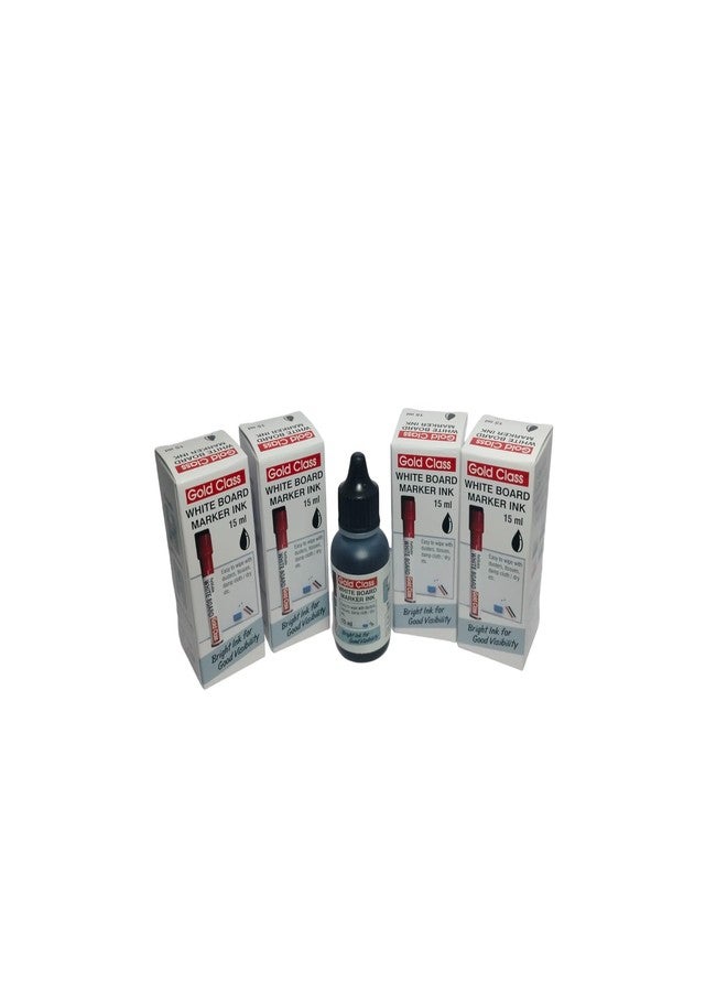 Gold Class Whiteboard Marker Ink 15ml - Black (Pack of 4) | Refillable Whiteboard Ink Bottles for Markers | Office, School & Home Use - Image 3