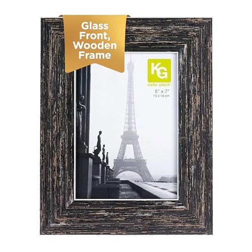 Kiera Grace kieragrace Emery Picture Frame - 5" x 7", Resin, Barnwood Finish - Image 1