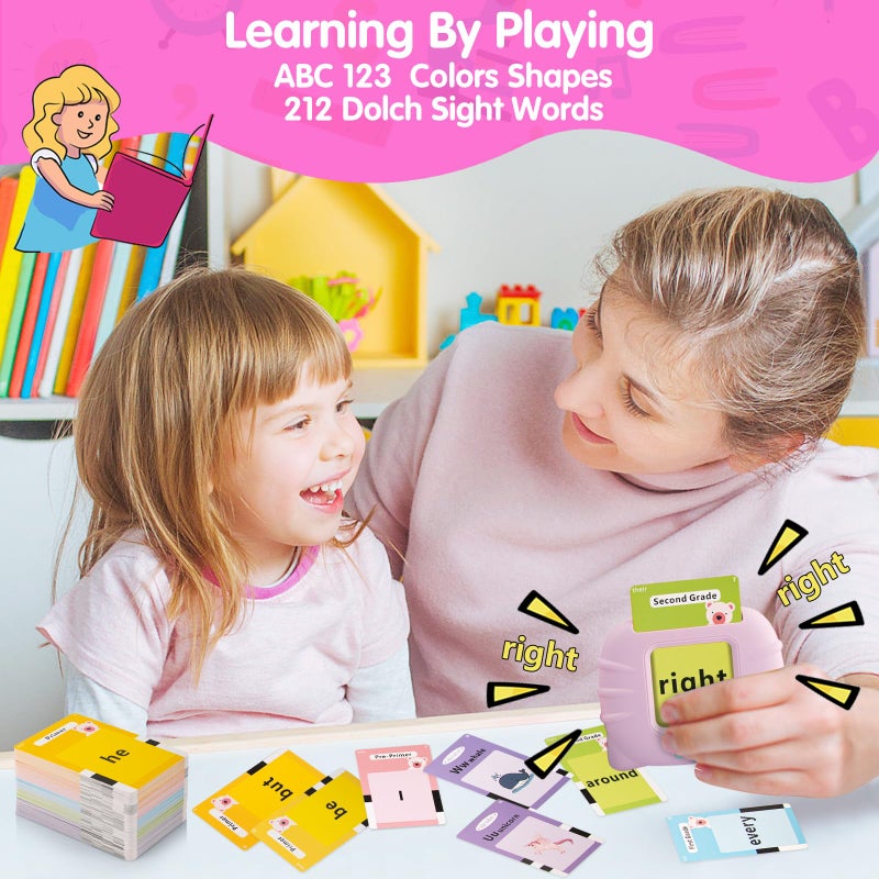QuTZ بطاقات فلاش QuTZ ABC للأطفال من 2-4 سنوات، ألعاب التوحد، بطاقات تعليمية للعلاج بالكلام تحتوي على 272 كلمة للأولاد والبنات - Image 5