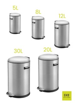 BELLE SERIES | Brushed Stainless Steel Finish | Soft-Closing | Fingerprint-Resistant | Deluxe Pedal Trash & Garbage Bin | Multiple Sizes ( 5 - 30 L) To Suit Different Places | 20 Liters - pzsku/Z78E3619781B4446428EBZ/45/_/1718102263/5811f300-f9d9-4cdb-a73a-d9ca0a0bb52b