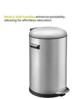 BELLE SERIES | Brushed Stainless Steel Finish | Soft-Closing | Fingerprint-Resistant | Deluxe Pedal Trash & Garbage Bin | Multiple Sizes ( 5 - 30 L) To Suit Different Places | 20 Liters - pzsku/Z78E3619781B4446428EBZ/45/_/1718102264/ba78b9c9-246f-4173-ac67-8abdab90179b