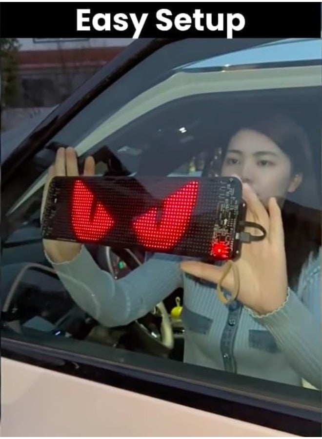 شاشة عرض LED قابلة للبرمجة للسيارة، لوحة تمرير مرنة 13.7 × 4 بوصة، مقاومة للماء، تحكم عبر التطبيق - Image 2