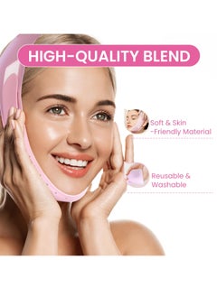 SupreH V-Line Lifting Mask Chin Strap: Reusable Face Lift Chin Strap for Sleeping Jaw Exerciser, Pink  - Image 4