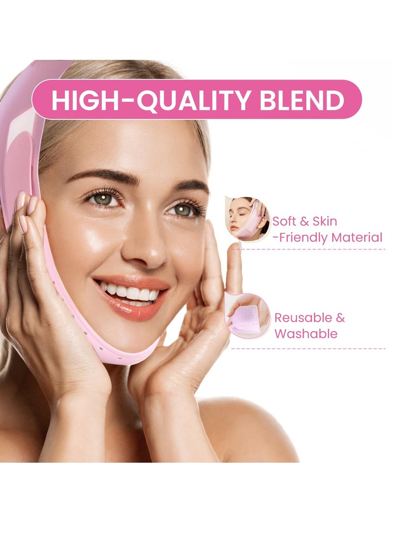 SupreH V-Line Lifting Mask Chin Strap: Reusable Face Lift Chin Strap for Sleeping Jaw Exerciser, Pink - Image 4