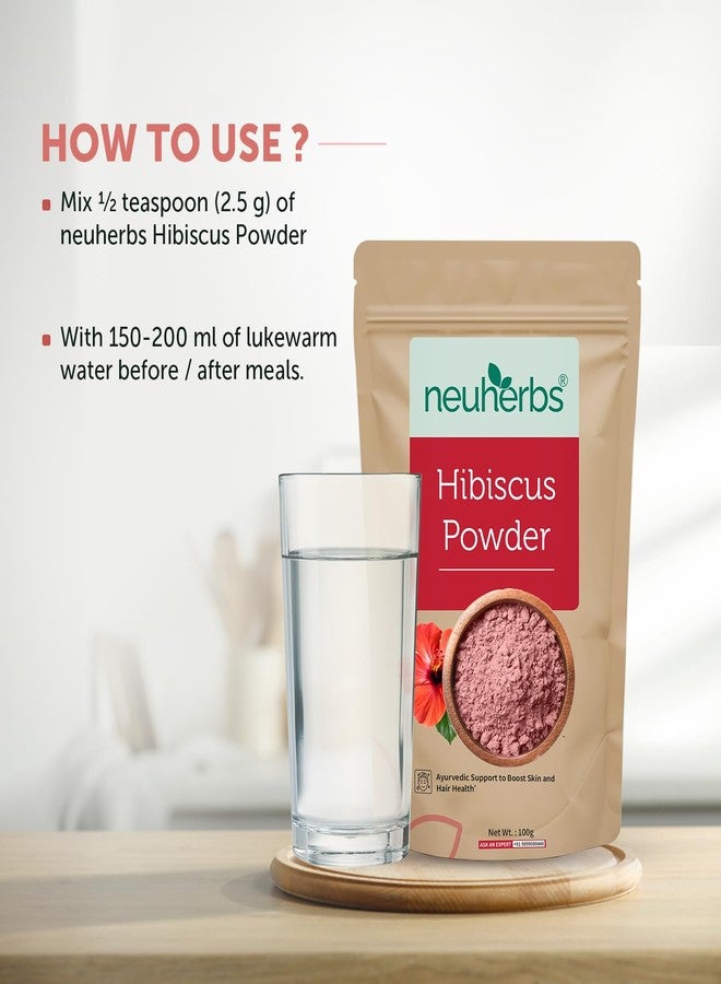 Neuherbs Organic Hibiscus Powder For Women & Men (100 gm, Pack of 1) | Ayurvedic Care To Boost Skin & Hair Health | 100% Natural & Vegan Friendly | Rich in Antioxident & Vitamin C | No Additives - Image 5