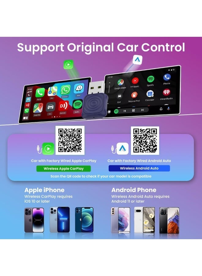 Ultra Carlinkit Mini Ultra 2-in-1 Wireless CarPlay & Android Auto Adapter | Plug & Play Wired to Wireless Converter | Stable Connection | Works with USB-A & Type-C Ports | Retains Original Controls & Audio | Compact & Easy to Hide Design - Image 2