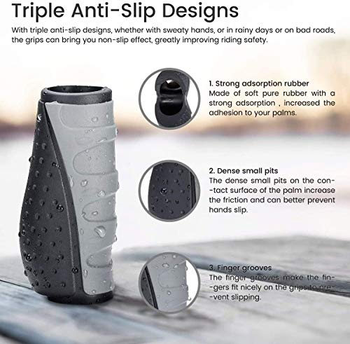 PRUNUS Bike Handlebar Grips, Rubber Ergonomic Antislip Bicycle Handlebar Grips, for MTB Mountain BMX (90MM+90MM) - Image 5