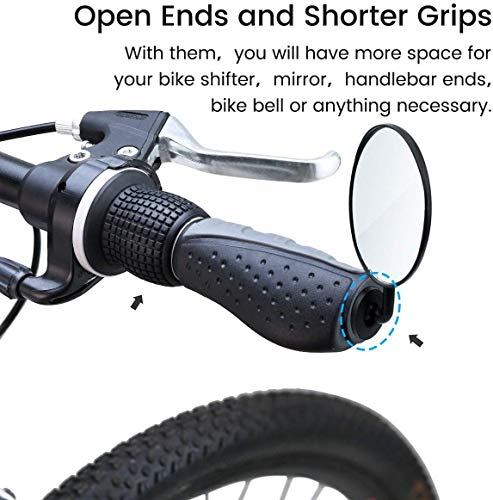 PRUNUS Bike Handlebar Grips, Rubber Ergonomic Antislip Bicycle Handlebar Grips, for MTB Mountain BMX (90MM+90MM) - Image 2