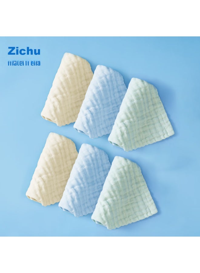 Matern'Ella Zichu Baby Face Towel, Drool Towel, Square Towel, Baby Bubble Pure Cotton Gauze Square Towel, 6-pack, 30*30cm - Image 1