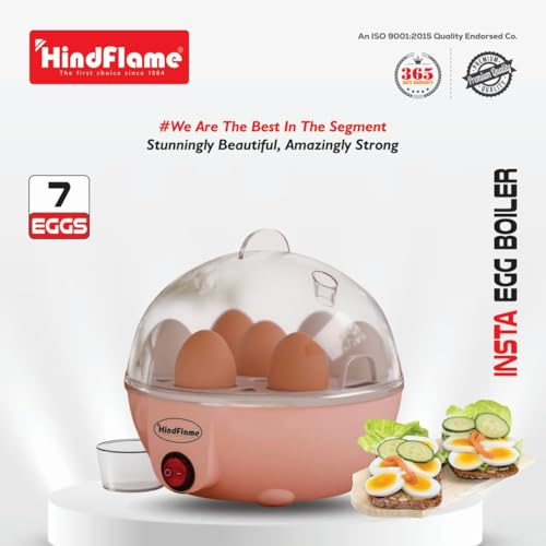 Hindflame Insta Electric Egg Boiler, 7 Egg Capacity, Auto Shut-Off & Over heat Protection Fast Boiling, Steaming, Egg Poacher, Compact Design for Home & Kitchen 350 W (Multicolor) - Image 5