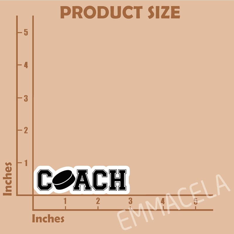 EMMACELA (3PCS) Coach Hockey Sticker, Hockey Stickers - Waterproof Vinyl Decals for Laptops, Tumblers, Scrapbooks, Books, Water Bottles Size 3 x 0.9 Inch - Image 2