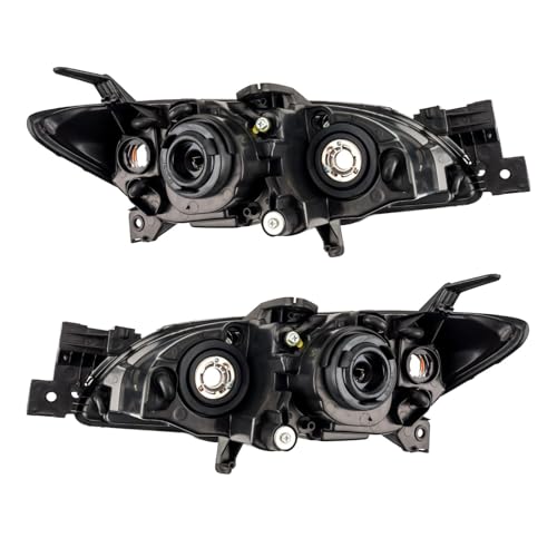 PHILTOP مجموعة مصابيح أمامية PHILTOP تناسب سيارة مازدا 3 سيدان 2004-2009، عاكس واضح عدسة واضحة هيكل واضح، OE BN8F510L0E BN8F510K0E، جانب السائق والراكب، مجموعات مصابيح السيارات - Image 2