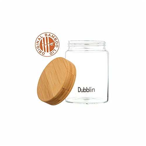 DUBBLIN Borosilicate Glass Jar with airtight wooden Lid, kitchen storage jar container microwave safe - 500ml, 1 Pc, Transparent - Image 5