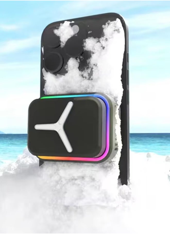 Magnetic Mobile Cooler，Mobile Phone Cooler Fan，USB Cooling Fan for Phone, Temp Smart Control, RGB Light，Universal Semiconductor Radiator Game Pad Holder Stand(SR-03-black)  - Image 2