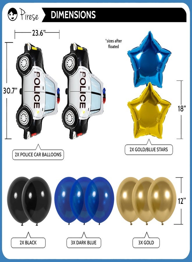 Pirese Police Birthday Party Decorations, Police Party Decorations Kit with Pre-Strung Happy Birthday Banner, Police Car Balloons, Star & Latex Balloons, Cops Party Supplies for Kids - Image 4