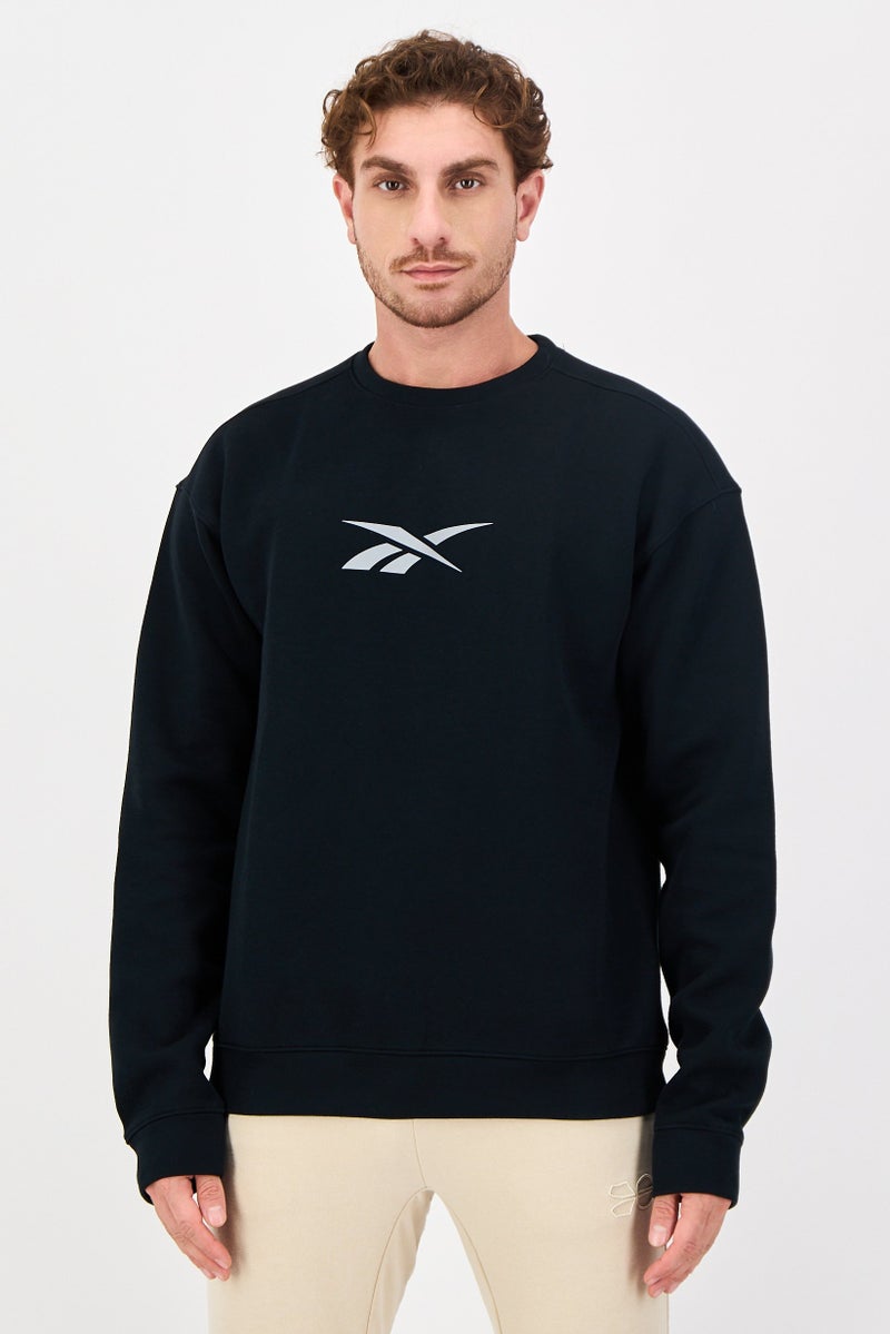Reebok Men Sportswear Fit Long Sleeve Outdoor Sweatshirt, Black - Image 1