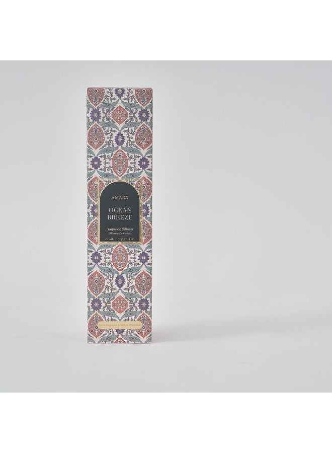 Danube Home Amara Silpa Reed Diffuser Ocean Breeze - 220Ml Elegant Home Fragrance Decor Long-Lasting Aroma Oils For Room & Offices Decorative Home Accessories - 8X8X31.2Cm Glass Bottle - Image 3