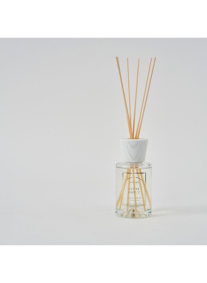 Danube Home Amara Silpa Reed Diffuser Ocean Breeze - 220Ml Elegant Home Fragrance Decor Long-Lasting Aroma Oils For Room & Offices Decorative Home Accessories - 8X8X31.2Cm Glass Bottle - Image 2
