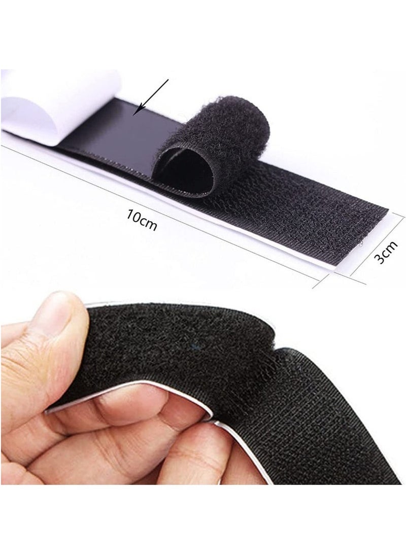 Angola Panda 20 Pcs Hook and Loop Tape Strips, with Adhesive Sticky Back Fastener, Heavy Duty Double Side Mounting Tape Industrial Strength Interlocking Tape for Home School Office, 1.2x4 inch - Image 2