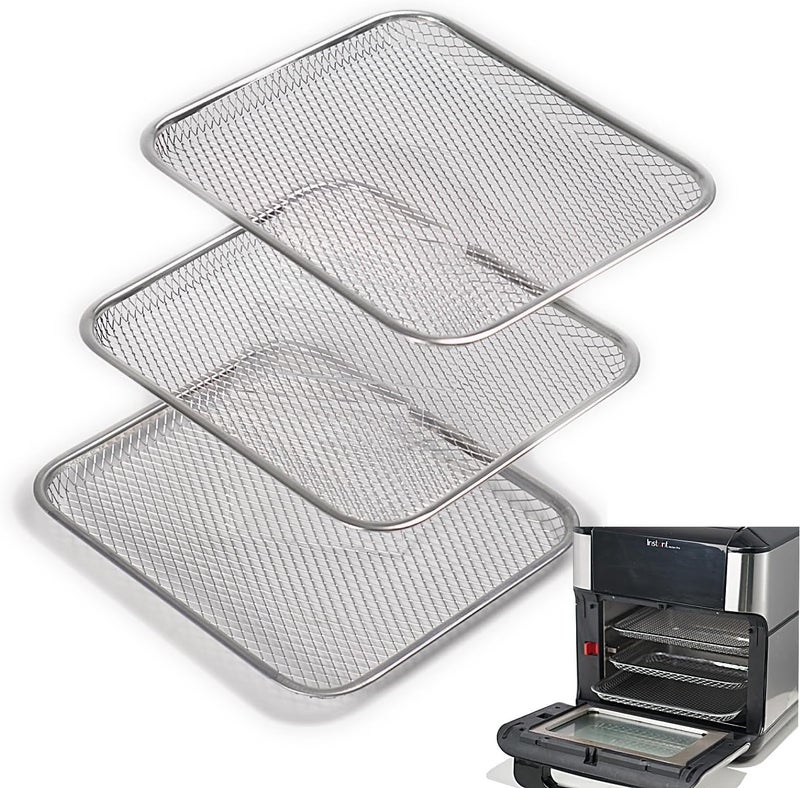 Kispog Cooking crisp airflow Trays: 3-Pack Mesh Stainless Steel Replacement Crisper basket for Instant Vortex 10/10.6QT - Dishwasher Safe BPA-Free - Housewife SAHM Meal-Prepper - Image 1