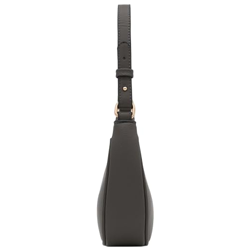 FashionPuzzle Small Crescent Shoulder Bag Underarm Purse (Dark Grey) - Image 3