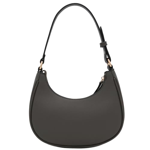 FashionPuzzle Small Crescent Shoulder Bag Underarm Purse (Dark Grey) - Image 5