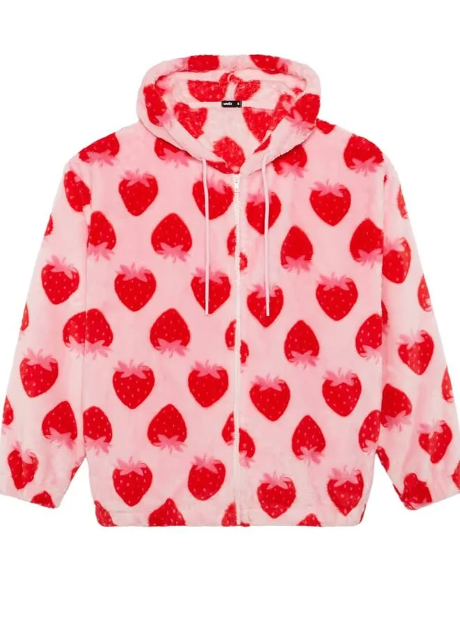 UNDIZ Fleece jacket with motif