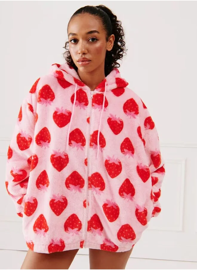 UNDIZ Fleece jacket with motif