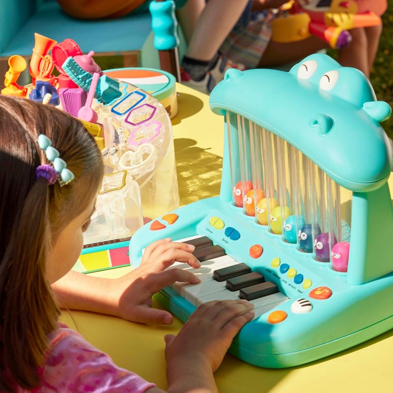 B. toys – Toy Keyboard – Play Piano – Songs, Sounds & Lights – Musical Instrument For Toddlers, Kids – 12 Months + – Hippo Pop - Image 2