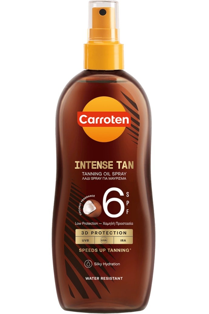 Carroten Intense Tan Tanning Oil Spray SPF6 Coconut Fragrance 200ml