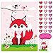 FEPITO Pin The Heart on The Fox Valentines Game with 24Pcs Heart Stickers for Valentines Party Supplies Kids Birthday Party Decoration - Image 2