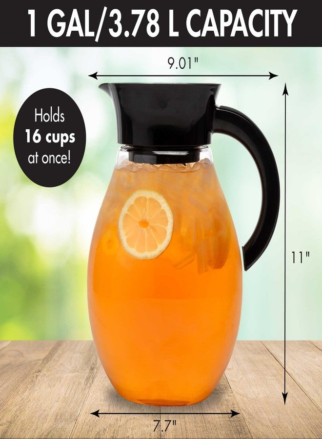 Primula The Big Iced Tea Maker and Infuser, Plastic Beverage Pitcher with Leak Proof, Airtight Lid, Fine Mesh Reusable Filter, Made without BPA, Dishwasher Safe, Black - Image 4