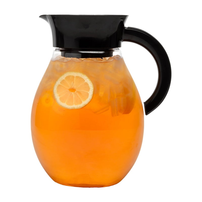 Primula The Big Iced Tea Maker and Infuser, Plastic Beverage Pitcher with Leak Proof, Airtight Lid, Fine Mesh Reusable Filter, Made without BPA, Dishwasher Safe, Black - Image 1
