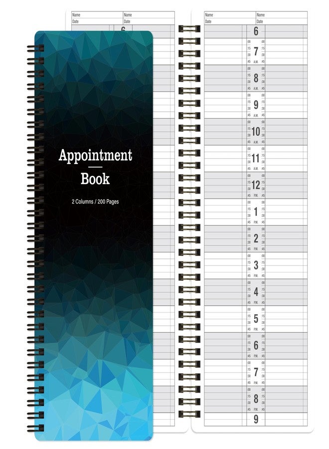 Lemome Appointment Book - Undated Salon Appointment Book, 4.5’’ x 11.5’’, Daily ＆ Hourly Schedule Planner with 2 Column ＆ 200 Pages - Black - Image 1