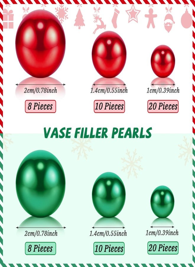 Mtlee 124 Pcs Christmas Vase Filler Pearls for Vase Filler Christmas Table Decor Floating Candles Centerpiece with 8 Floating Candles for Table Party Festival Decor, Not Included Clear Beads (Fresh Style) - Image 2
