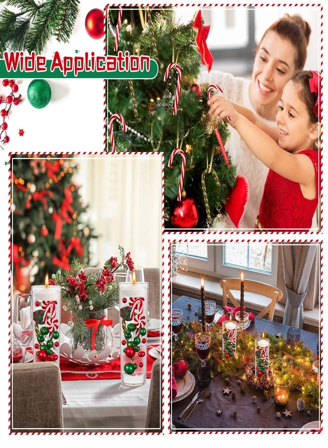 Mtlee 124 Pcs Christmas Vase Filler Pearls for Vase Filler Christmas Table Decor Floating Candles Centerpiece with 8 Floating Candles for Table Party Festival Decor, Not Included Clear Beads (Fresh Style) - Image 5