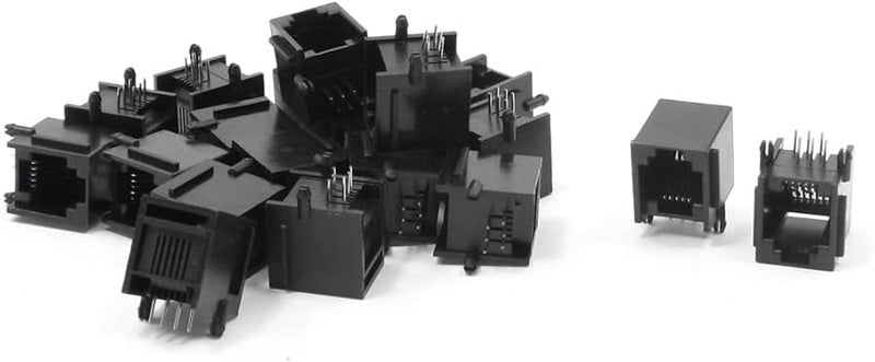 19Pcs Black RJ12 6P6C Network PCB Jack Socket For Computer Internet Connection - Image 1