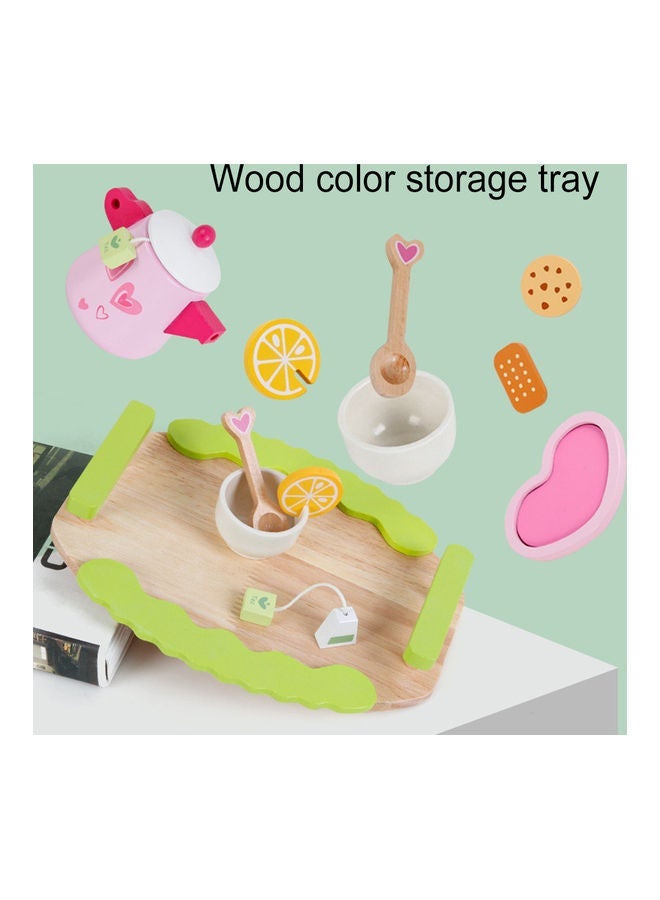 NIBEMINENT Wooden Simulation Tea Break Tableware Pretend Play - Image 4
