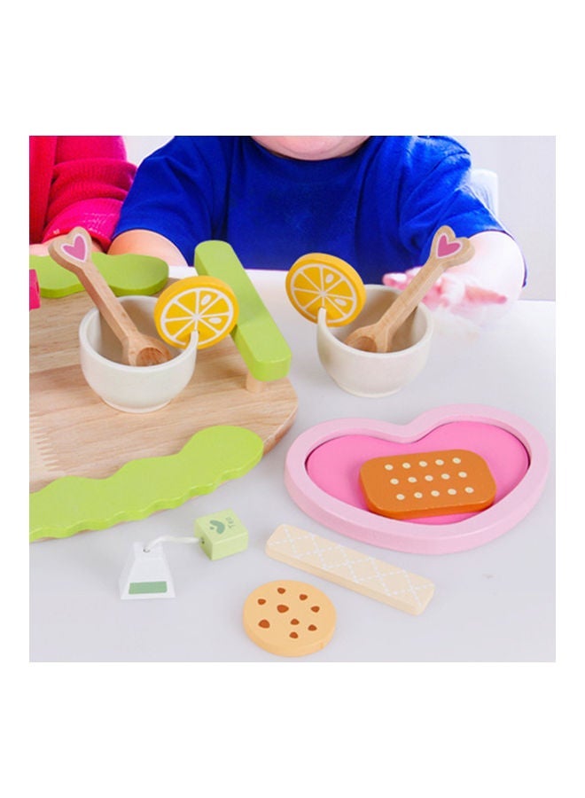 NIBEMINENT Wooden Simulation Tea Break Tableware Pretend Play - Image 3