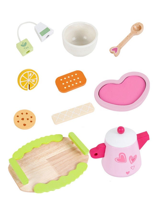 NIBEMINENT Wooden Simulation Tea Break Tableware Pretend Play - Image 1