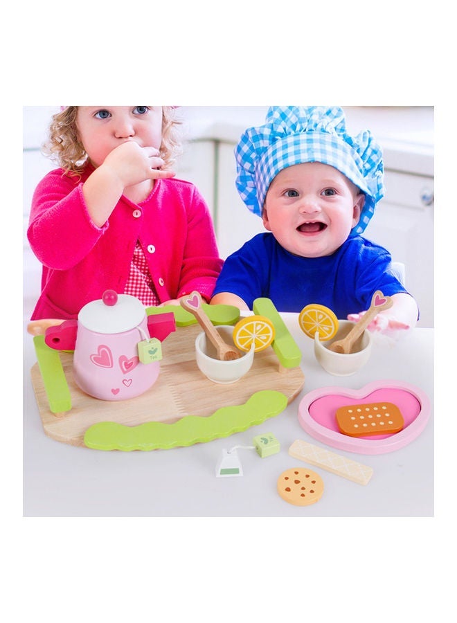 NIBEMINENT Wooden Simulation Tea Break Tableware Pretend Play - Image 2