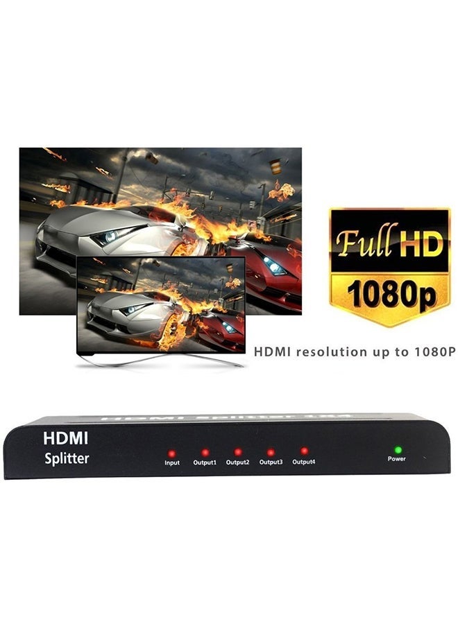ELTRAZONE 1x4 HDMI Splitter Adapter – Full HD 1080p Signal Distribution, Supports 4 Displays Simultaneously, Plug & Play, Compatible with HDTV, Projectors, Monitors, Gaming Consoles, Blu-ray Players, Available in Black & White, Reliable & Compact Design - Image 2